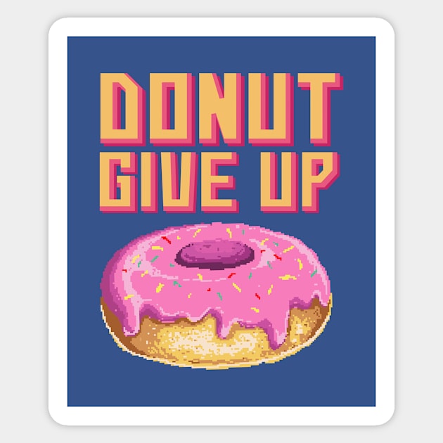 Retro Pixel Donut Give Up Sticker by Rebus28